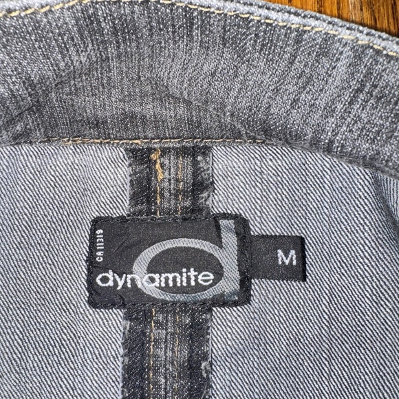 Y2K Dynamite Gray Moto Soft Denim Jacket - size M - Picture 7 of 9